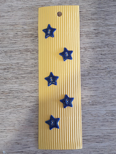 Handmade Ceramic Buttons Navy Stars
