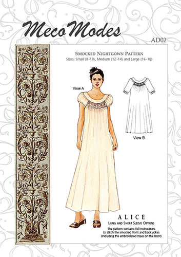Meco Modes Alice Ladies Smocked Nightgown