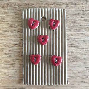 Handmade Ceramic Buttons Hearts
