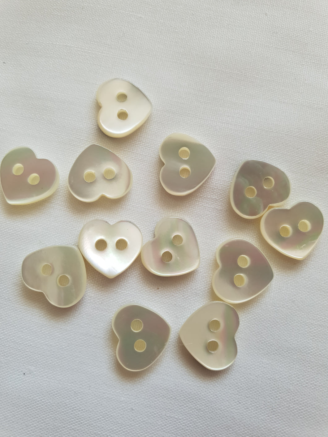 Genuine Mother of Pearl Buttons Heart Flat