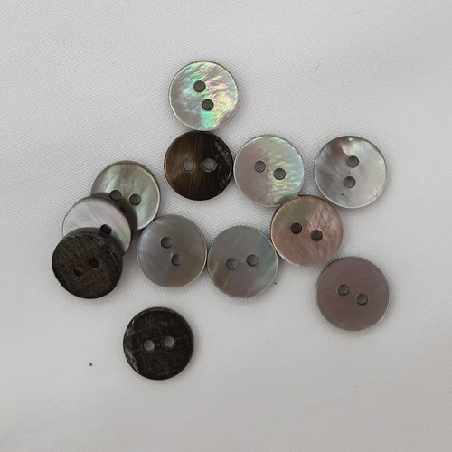 Genuine Mother of Pearl buttons Smoke 7mm