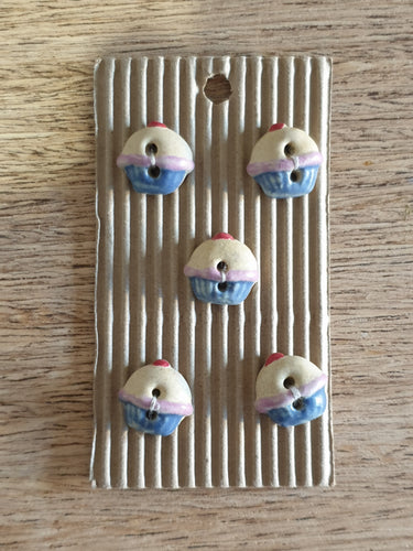 Handmade Ceramic Buttons Cupcakes