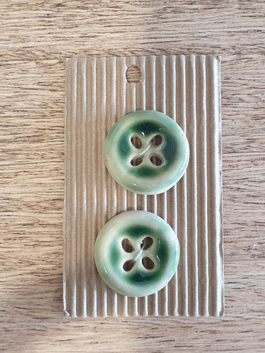Handmade Ceramic Buttons Medium Green