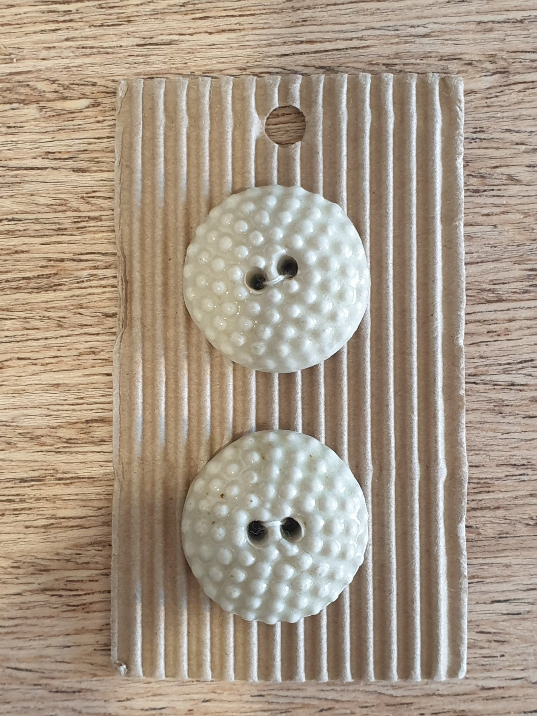 Handmade Ceramic Buttons Medium White