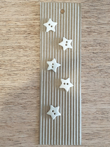 Handmade Ceramic Buttons White Star