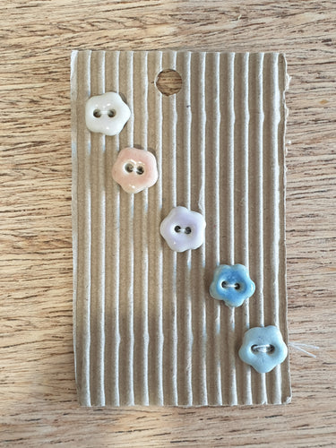 Handmade Ceramic Buttons Flower Pastel