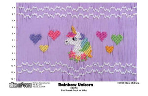 "Rainbow Unicorn" Smocking plate by Ellen McCarn